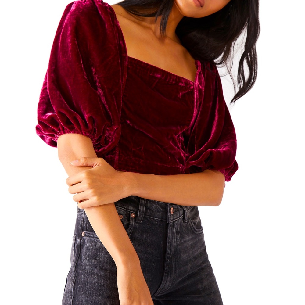 NWT Free People Marie Velvet open back top